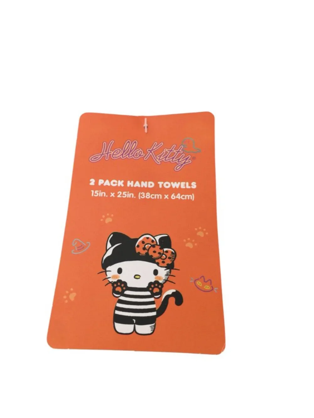 HELLO KITTY Halloween Witch Jack o Lantern Hand Towels Set of 2